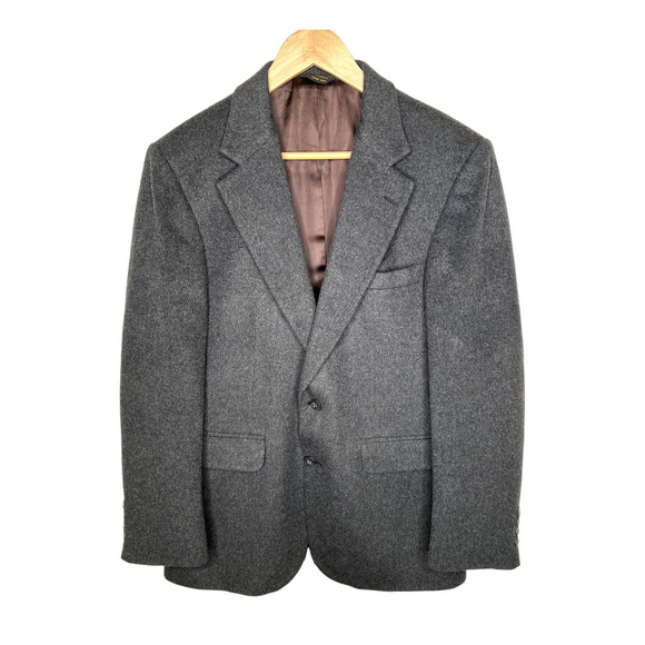 Huckberry Vintage 38R Luxury CAMEL HAIR 2 Button Blazer $450 Wool Jacket Gray - Picture 2 of 10